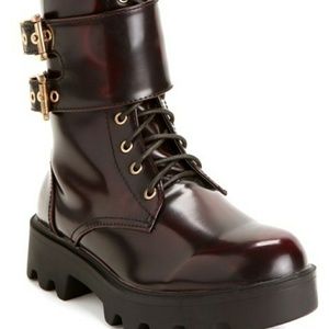 Brand New!🎀Burgundy/wine red combat grunge boots